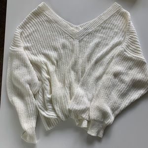 SUPER CUTE SLOUCHY CREME SWEATER